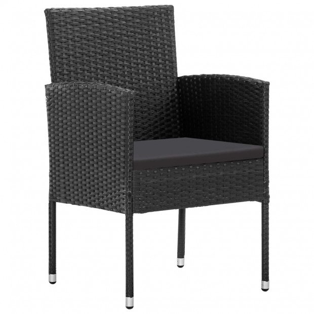 Garden Chairs 4 Pcs Poly Rattan Black Image 2