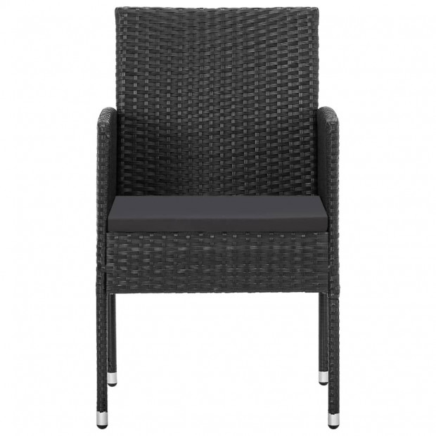 Garden Chairs 4 Pcs Poly Rattan Black Image 3