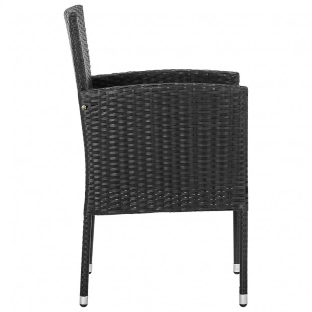 Garden Chairs 4 Pcs Poly Rattan Black Image 4