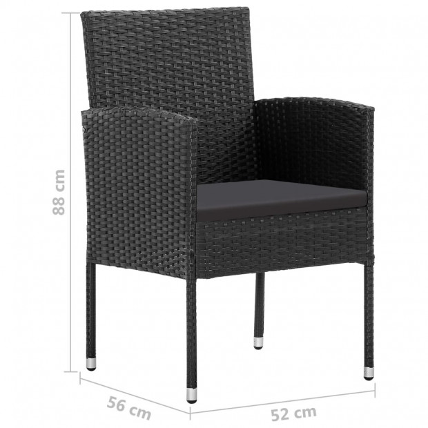 Garden Chairs 4 Pcs Poly Rattan Black Image 7