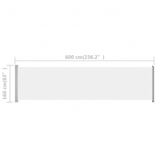 Patio Retractable Side Awning 600x160 Cm Cream Image 8