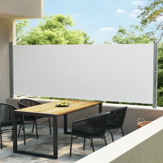 Patio Retractable Side Awning 600x160 Cm Cream Image 2