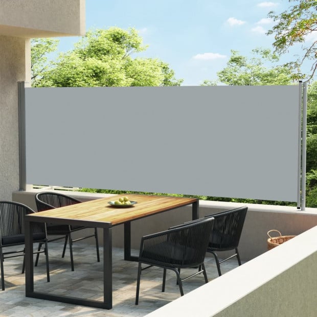 Patio Retractable Side Awning 600x160 Cm Grey Image 2