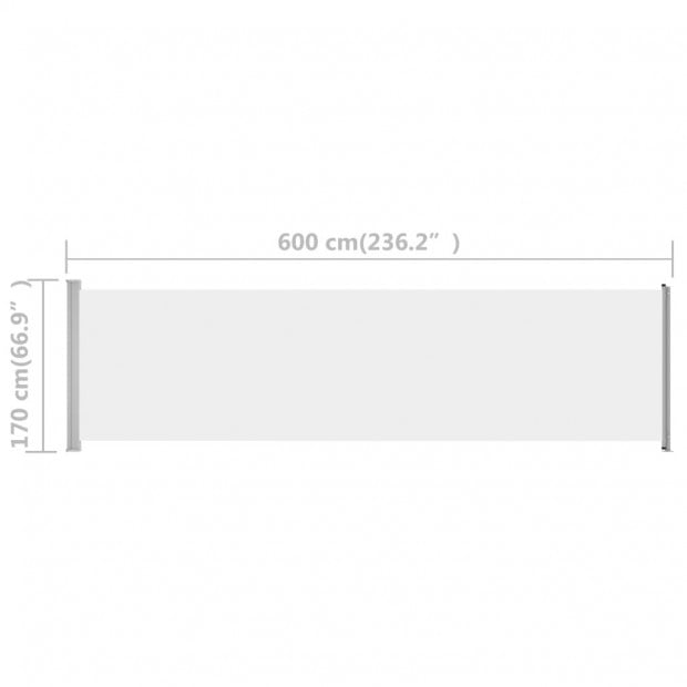 Patio Retractable Side Awning 600x170 Cm Cream Image 8
