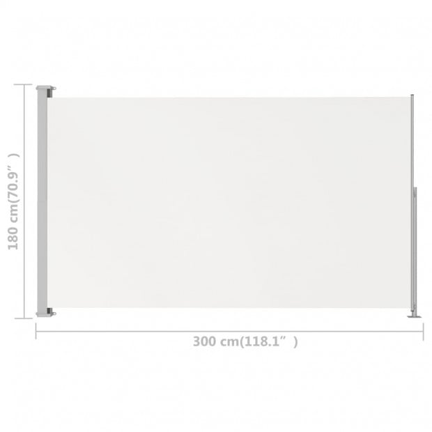 Patio Retractable Side Awning 180x300cm Cream Image 7