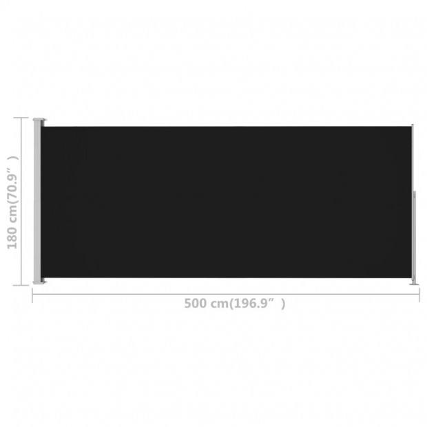 Patio Retractable Side Awning 180x500cm Black Image 7
