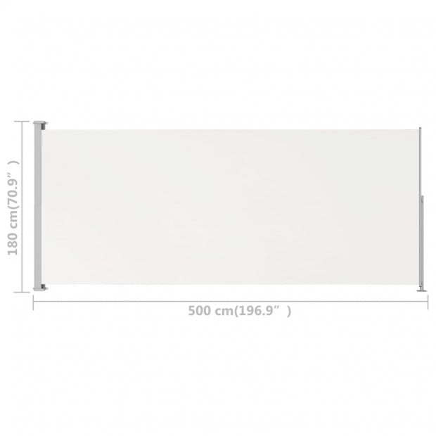 Patio Retractable Side Awning 180x500cm Cream Image 7
