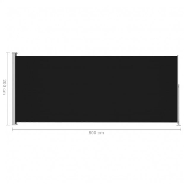 Patio Retractable Side Awning 200x500cm Black Image 7