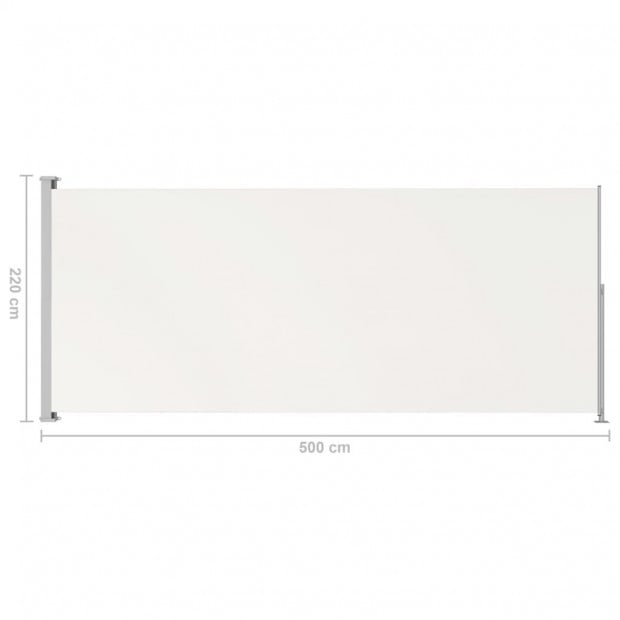 Patio Retractable Side Awning 220x500cm Cream Image 7