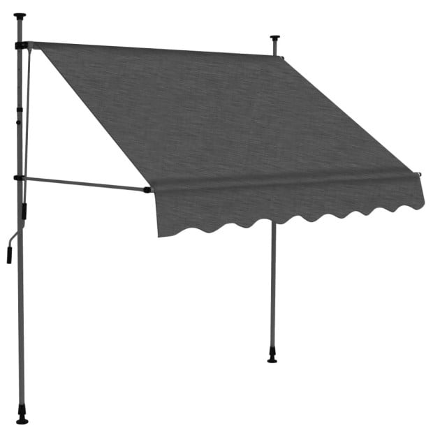 Manual Retractable Awning With Led 200 Cm Anthracite Image 2