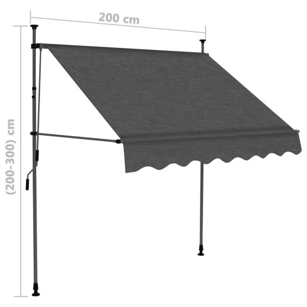 Manual Retractable Awning With Led 200 Cm Anthracite Image 8