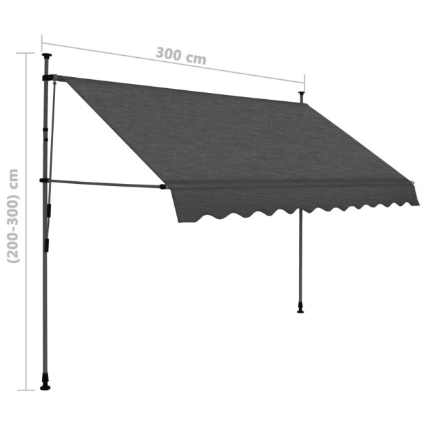 Manual Retractable Awning With Led 300 Cm Anthracite Image 8