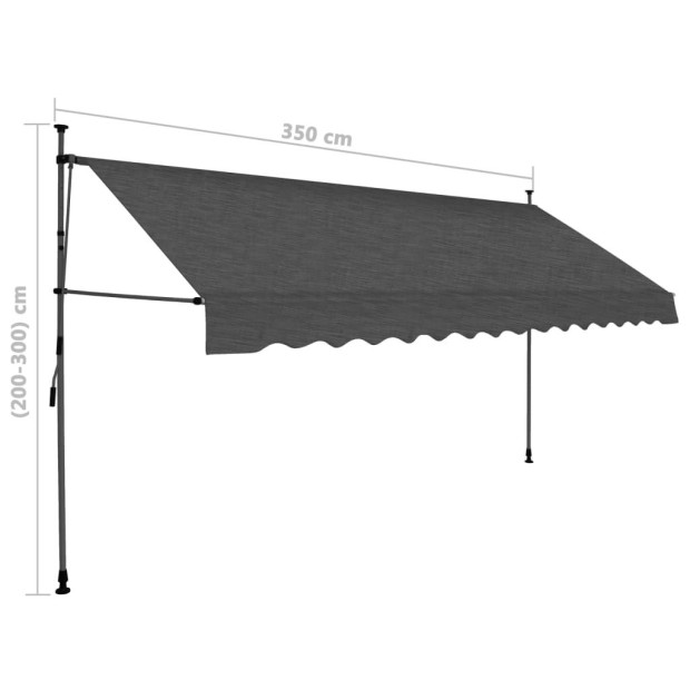 Manual Retractable Awning With Led 350 Cm Anthracite Image 8