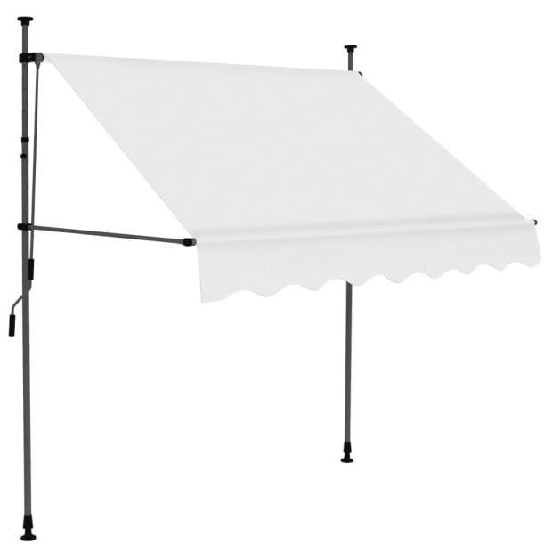 Manual Retractable Awning With Led 200 Cm Cream Image 2