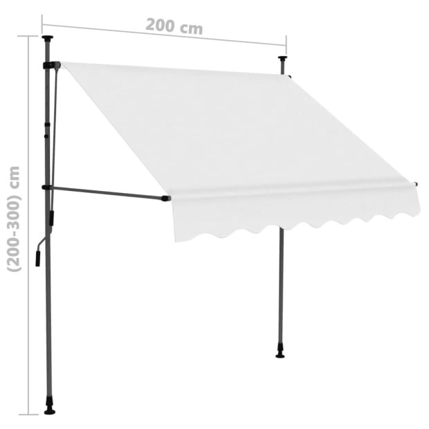 Manual Retractable Awning With Led 200 Cm Cream Image 8