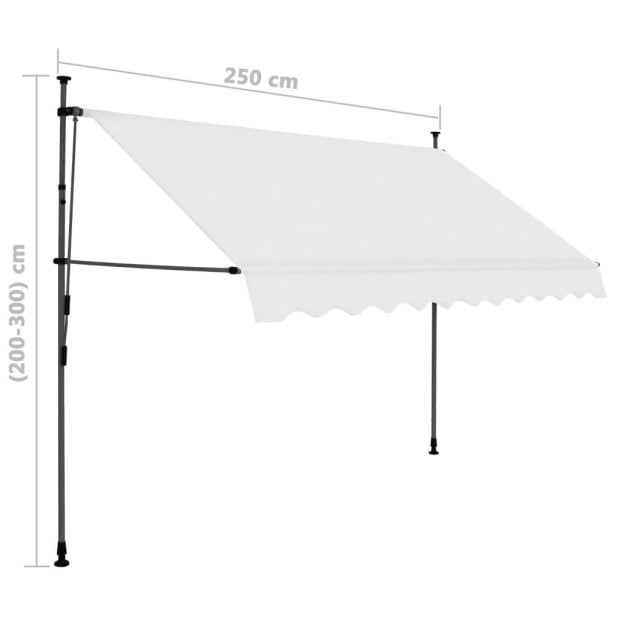 Manual Retractable Awning With Led 250 Cm Cream Image 8