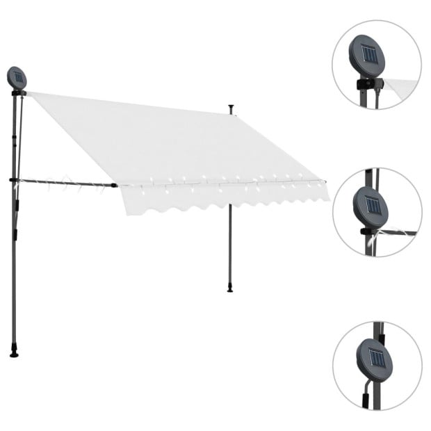 Manual Retractable Awning With Led 300 Cm Cream Image 3
