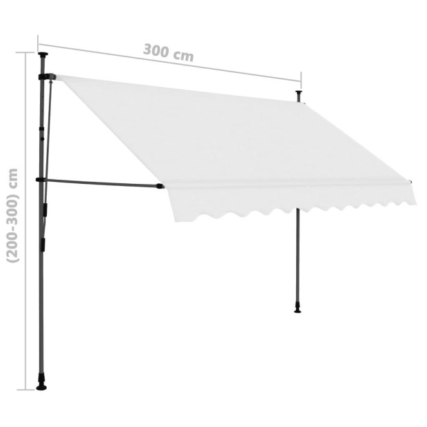 Manual Retractable Awning With Led 300 Cm Cream Image 8