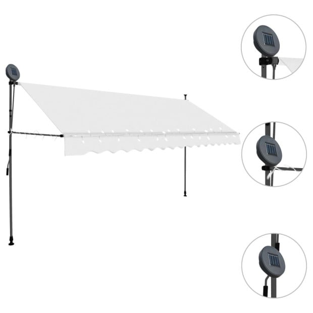 Manual Retractable Awning With Led 350 Cm Cream Image 3