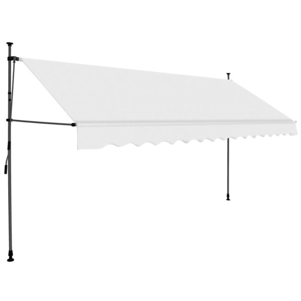 Manual Retractable Awning With Led 400 Cm Cream Image 2