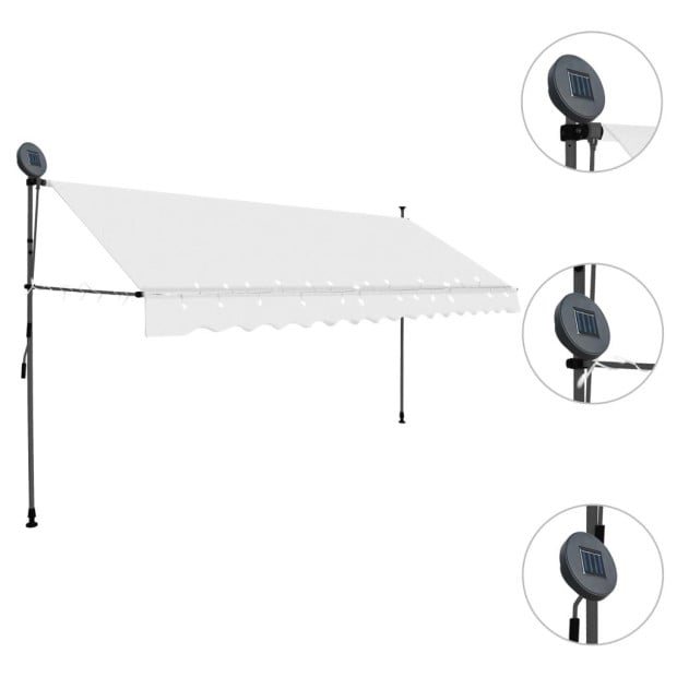 Manual Retractable Awning With Led 400 Cm Cream Image 3
