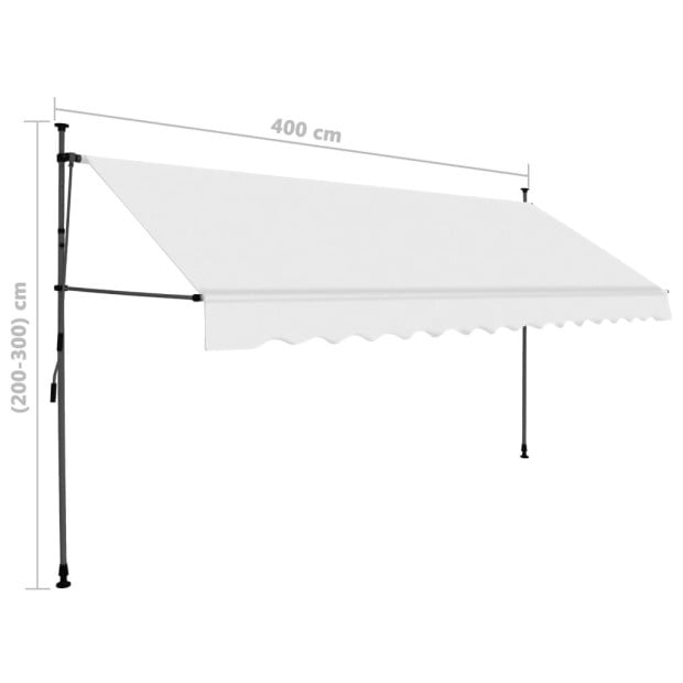 Manual Retractable Awning With Led 400 Cm Cream Image 8