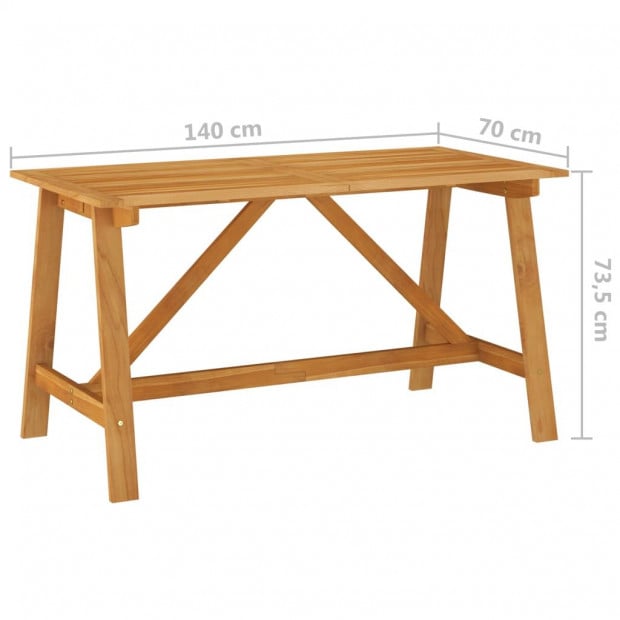 Garden Dining Table 140x70x73.5 Cm Solid Acacia Wood Image 6