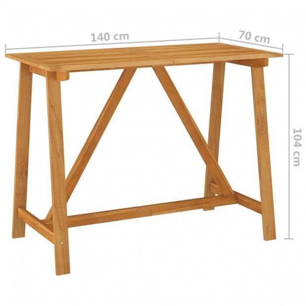 Garden Bar Table 140x70x104 Cm Solid Acacia Wood Image 6