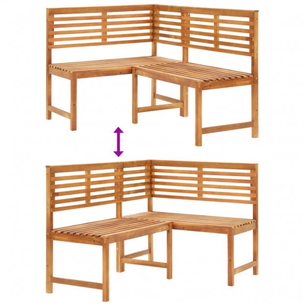 Garden Corner Bench 140 Cm Solid Acacia Wood Image 9