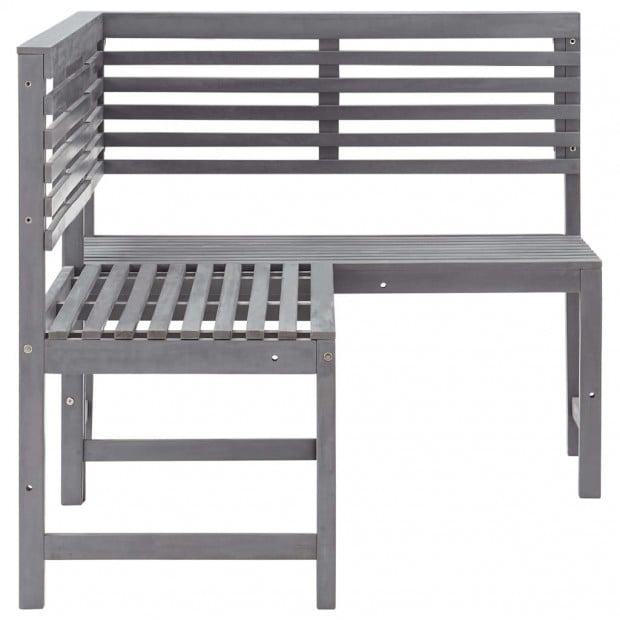 Garden Corner Bench Grey 140 Cm Solid Acacia Wood Image 2