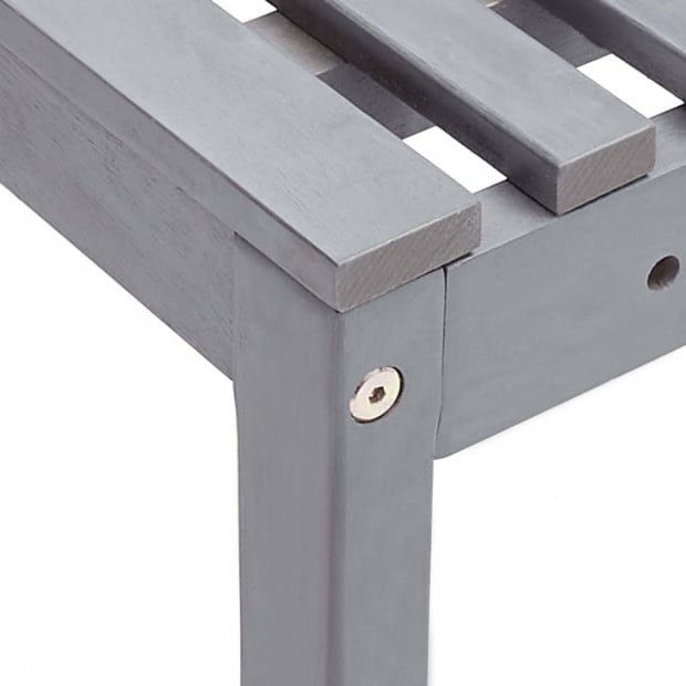 Garden Corner Bench Grey 140 Cm Solid Acacia Wood Image 5