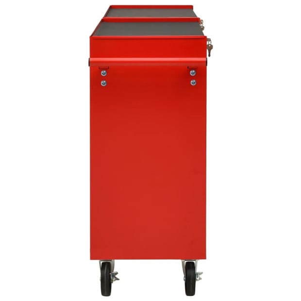 Tool Trolley With 10 Drawers Steel Red Image 4