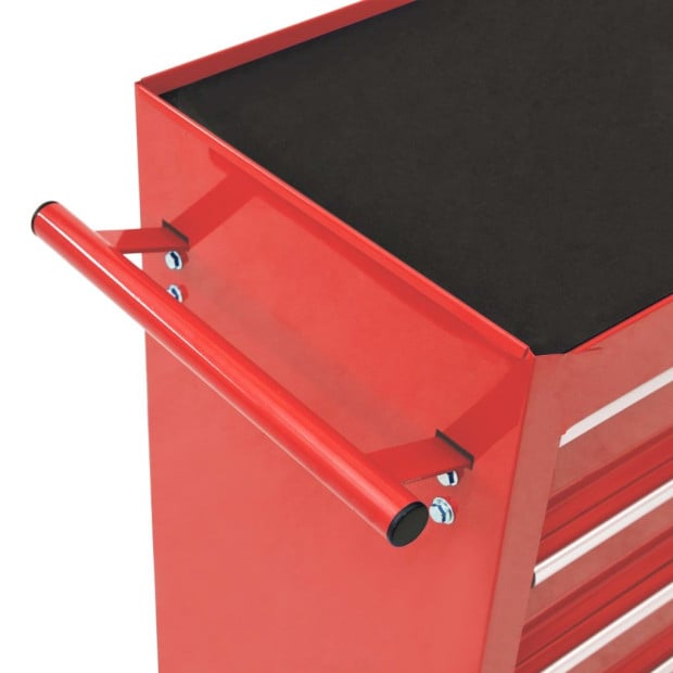 Tool Trolley With 10 Drawers Steel Red Image 5