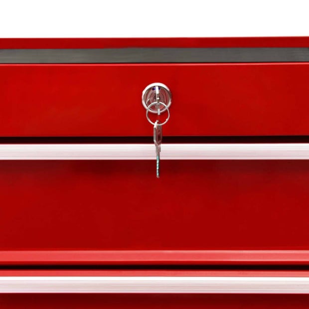 Tool Trolley With 10 Drawers Steel Red Image 6