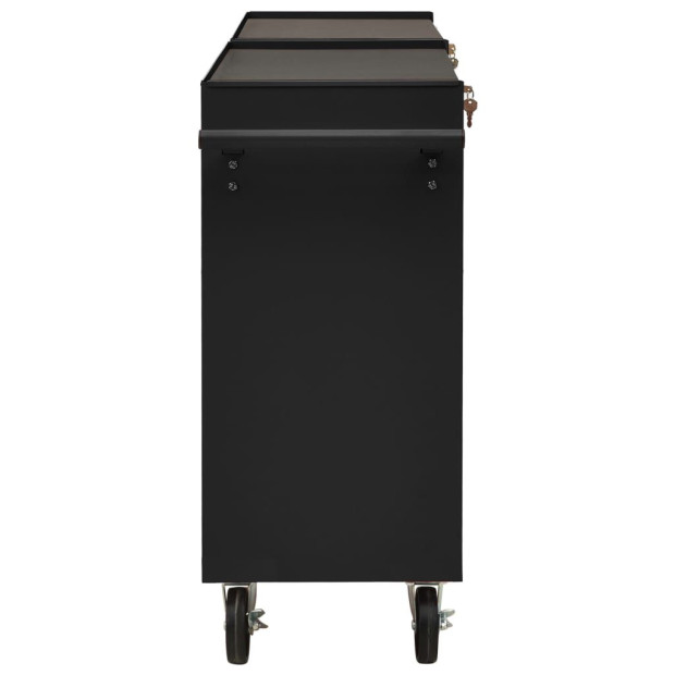 Tool Trolley With 14 Drawers Steel Black Image 4