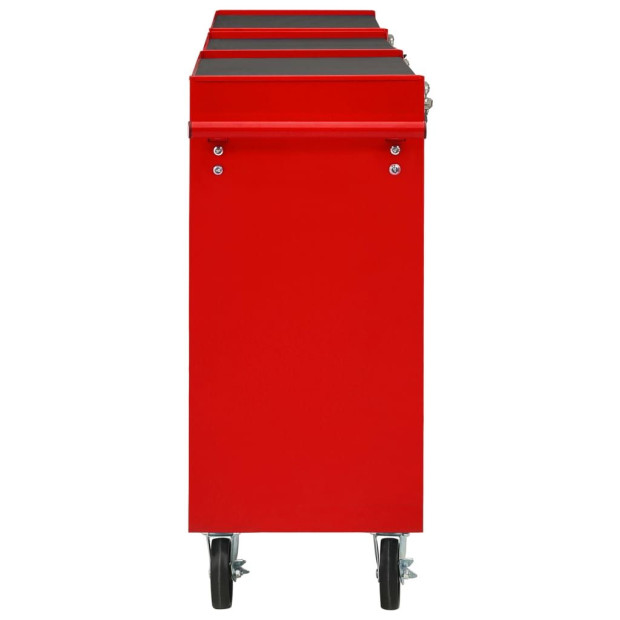 Tool Trolley With 15 Drawers Steel Red Image 4