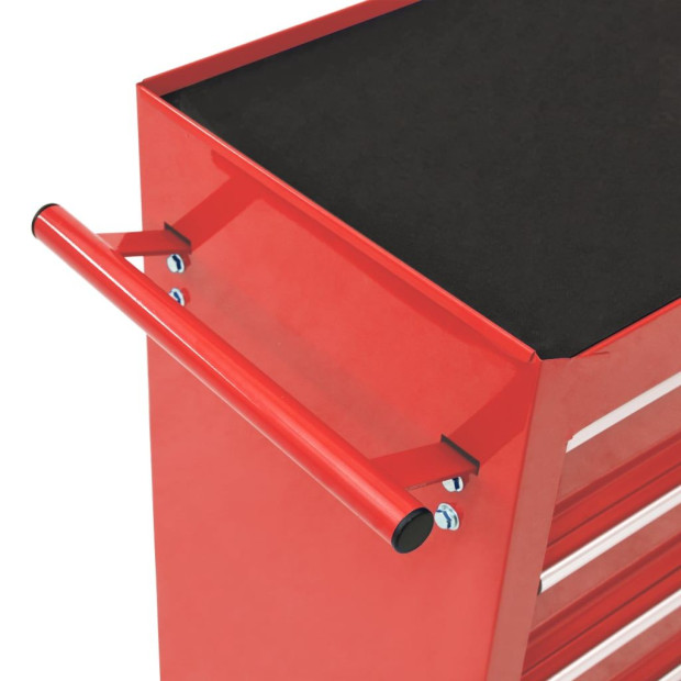 Tool Trolley With 15 Drawers Steel Red Image 5