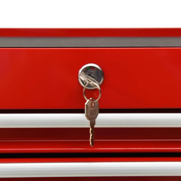 Tool Trolley With 21 Drawers Steel Red Image 8