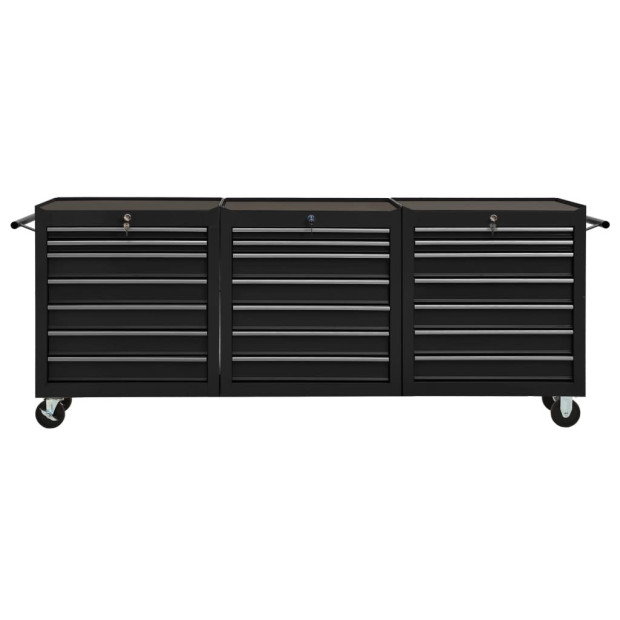 Tool Trolley With 21 Drawers Steel Black Image 3