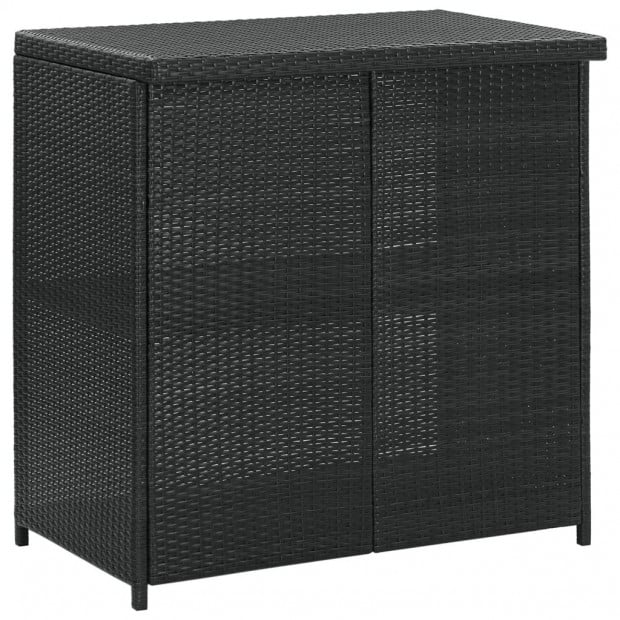3 Piece Bar Set Poly Rattan Black Image 5