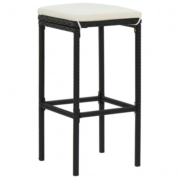 3 Piece Bar Set Poly Rattan Black Image 7