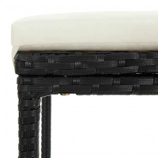 3 Piece Bar Set Poly Rattan Black Image 8