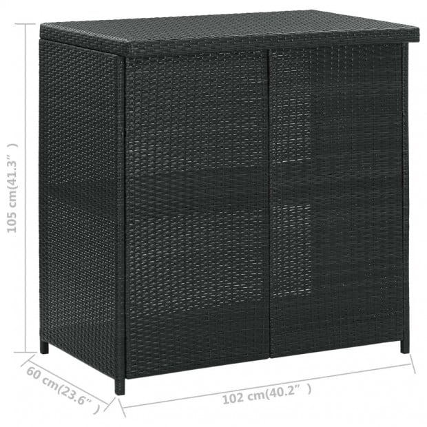3 Piece Bar Set Poly Rattan Black Image 10