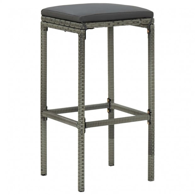 3 Piece Bar Set Poly Rattan Grey Image 7