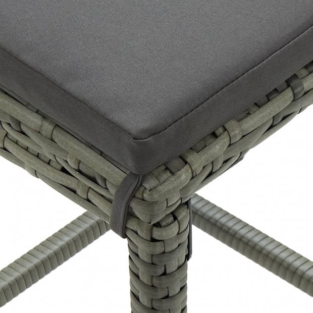 3 Piece Bar Set Poly Rattan Grey Image 8
