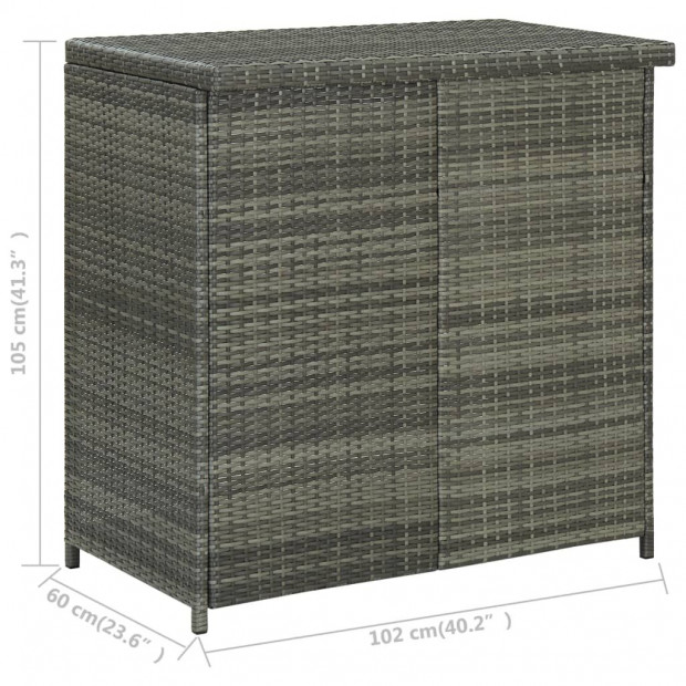 3 Piece Bar Set Poly Rattan Grey Image 10