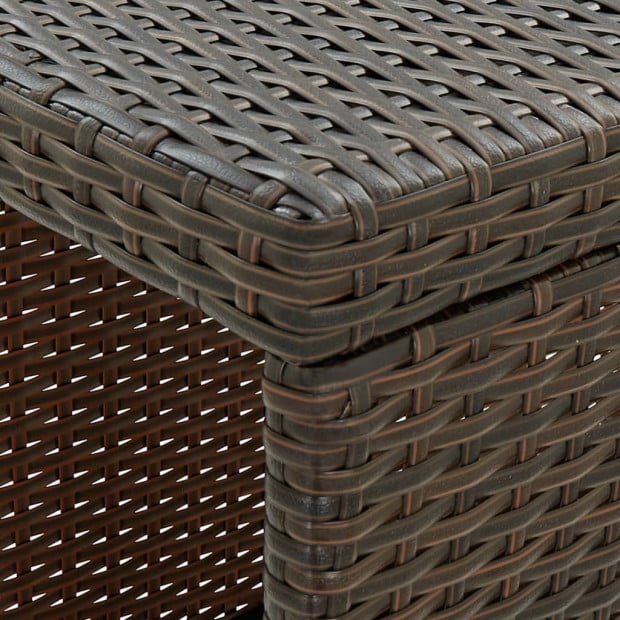Bar Table With Storage Rack Brown 120x60x110 Cm Poly Rattan Image 2