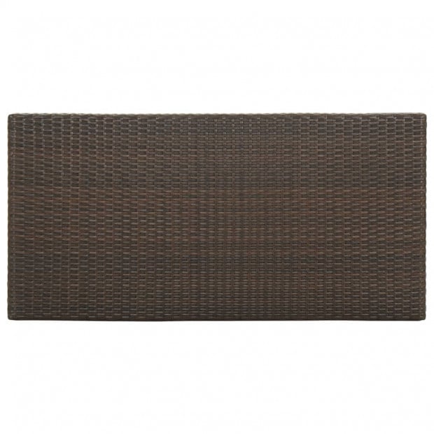 Bar Table With Storage Rack Brown 120x60x110 Cm Poly Rattan Image 6