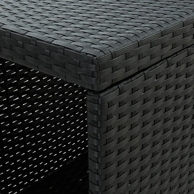 Bar Table With Storage Rack 120x60x110 Cm Poly Rattan Black Image 2