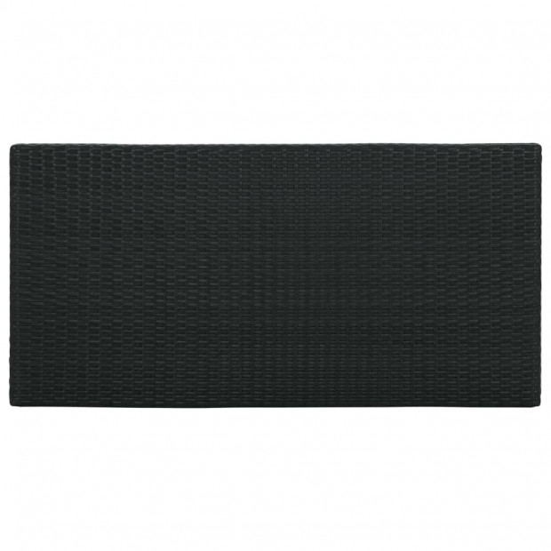 Bar Table With Storage Rack 120x60x110 Cm Poly Rattan Black Image 6